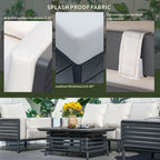 New Aluminum Exposed Tube High-End 5-Seat Sofa Set (PAS-2350TS） - Direct Wicker