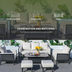 New Aluminum Exposed Tube High-End 5-Seat Sofa Set (PAS-2350TS） - Direct Wicker