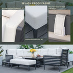 New Aluminum Exposed Tube High - End 8 - Seat Sofa Set (PAS - 2351+2352) - Direct Wicker