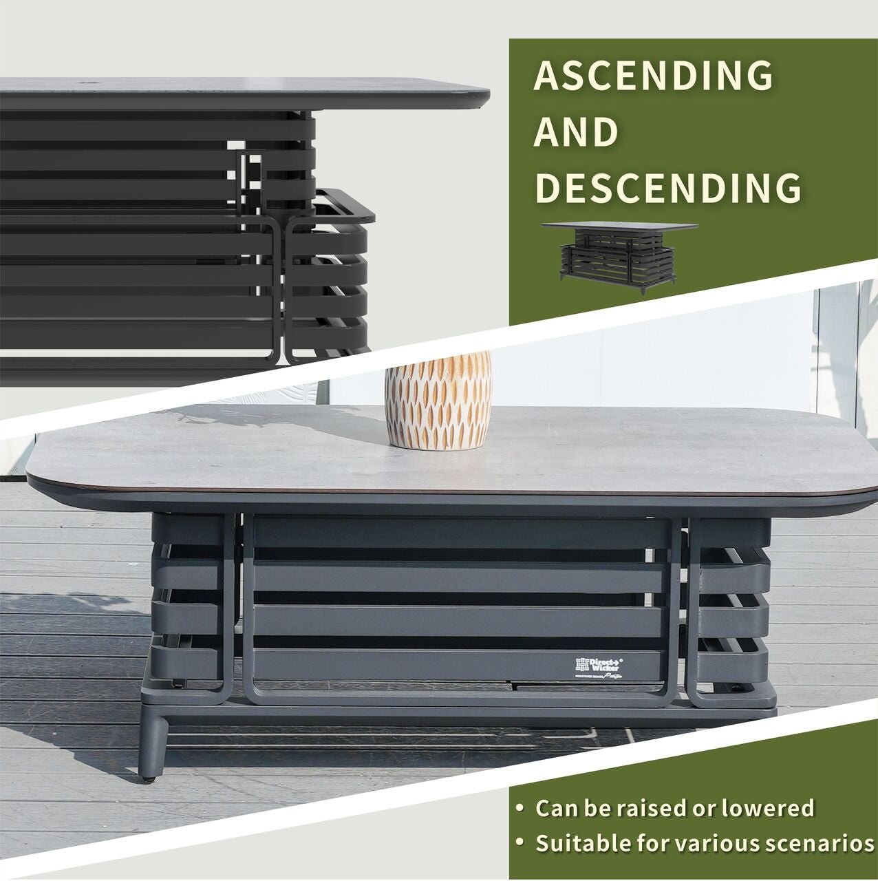 New Aluminum Exposed Tube High - End 8 - Seat Sofa Set (PAS - 2351+2352) - Direct Wicker
