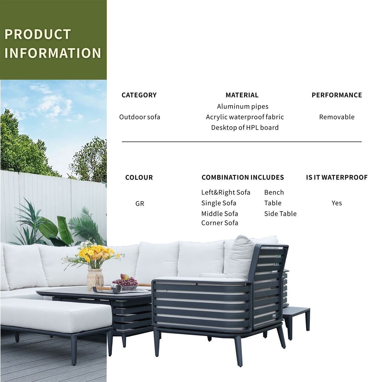 New Aluminum Exposed Tube High - End 8 - Seat Sofa Set (PAS - 2351+2352) - Direct Wicker