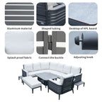 New Aluminum Exposed Tube High - End 8 - Seat Sofa Set (PAS - 2351+2352) - Direct Wicker