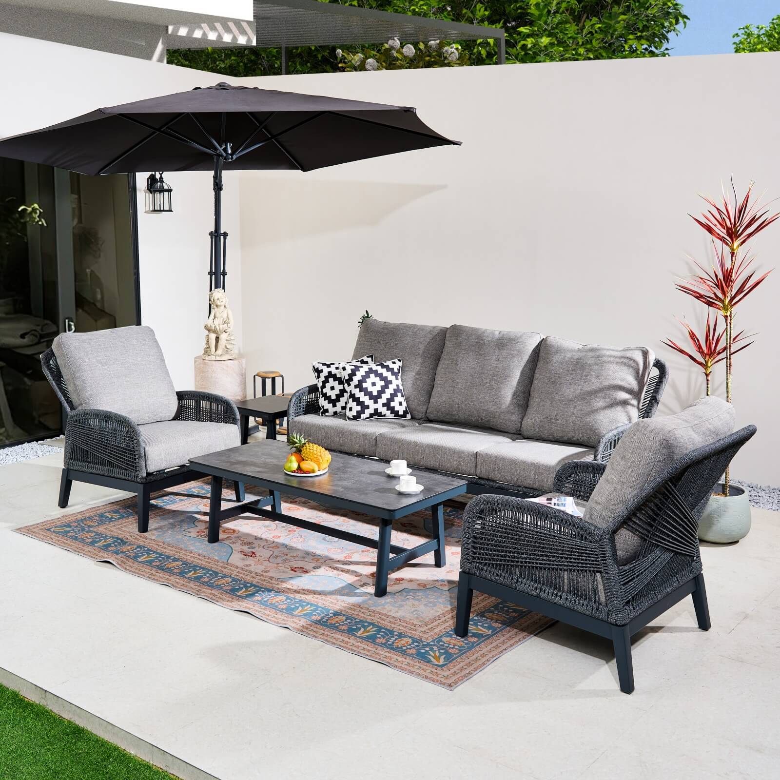 Numa - Style Bellaire 5 - Seater Sofa Set with Coffee Table - Direct Wicker