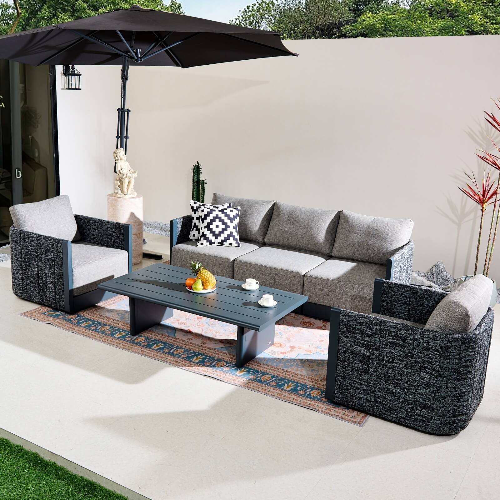 Numa - Style Calma 5 - Seater Sofa Set with Coffee Table (PJS - Calma - 5S - SofaSet+CT - GR - YT) - Direct Wicker