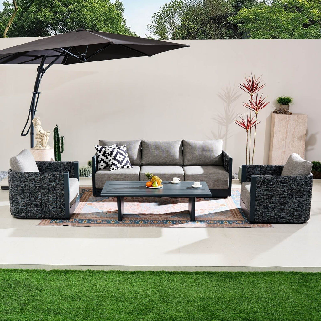 Numa - Style Calma 5 - Seater Sofa Set with Coffee Table (PJS - Calma - 5S - SofaSet+CT - GR - YT) - Direct Wicker