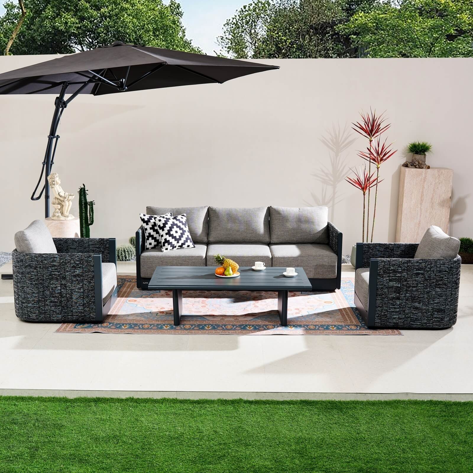 Numa - Style Calma 5 - Seater Sofa Set with Coffee Table (PJS - Calma - 5S - SofaSet+CT - GR - YT) - Direct Wicker