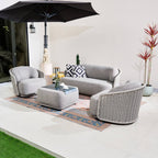 Numa-Style Kepler 4-Seater Sofa Set with Multifunctional Footstool (PJS-Kepler-4S-SofaSet+FS-GR-YT) - Direct Wicker