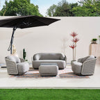 Numa-Style Kepler 4-Seater Sofa Set with Multifunctional Footstool (PJS-Kepler-4S-SofaSet+FS-GR-YT) - Direct Wicker