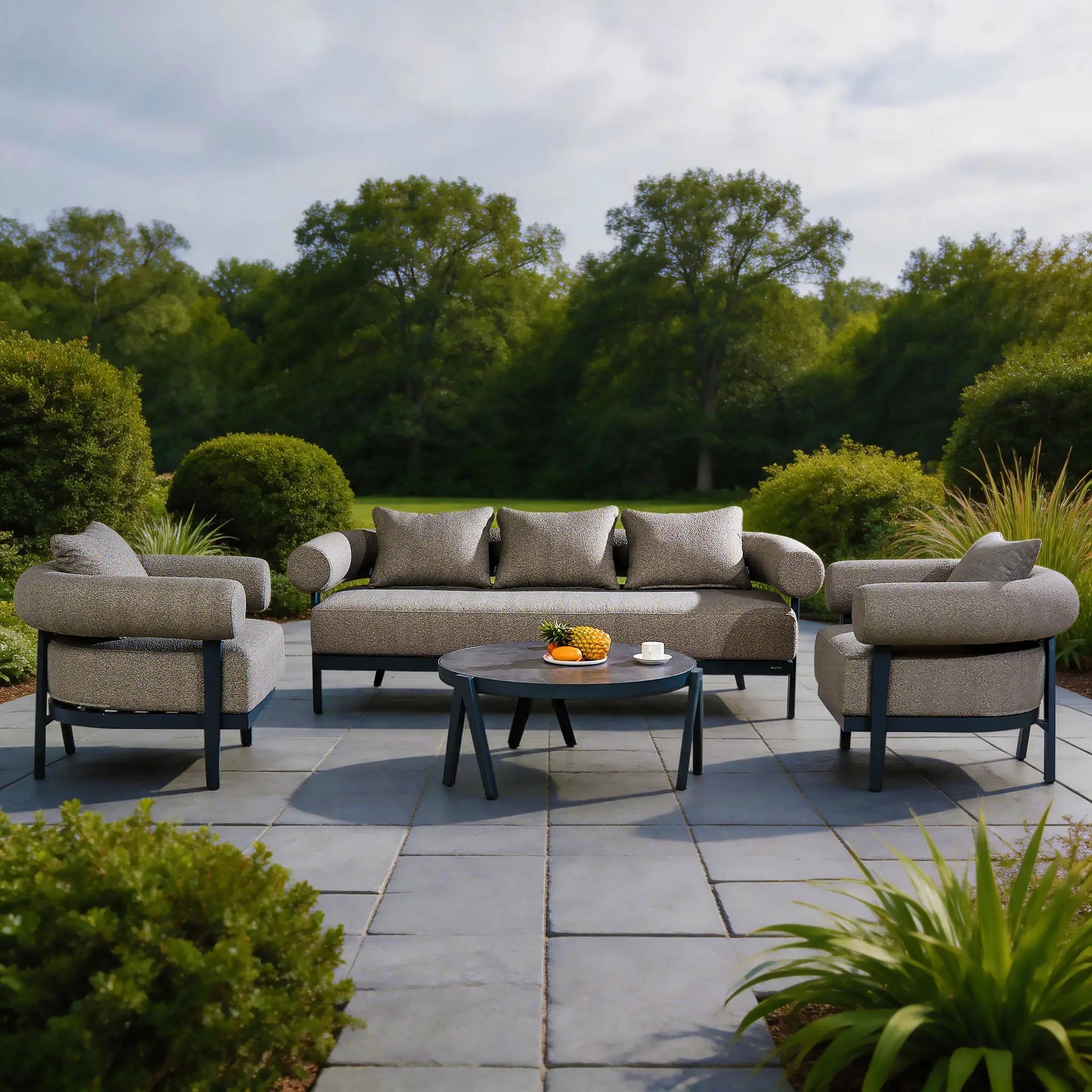 Numa - Style Malba 5 - Seat Sofa Set with Coffee Table (PJC - Malba - 5S - SofaSet+CT - GR - YT) - Direct Wicker