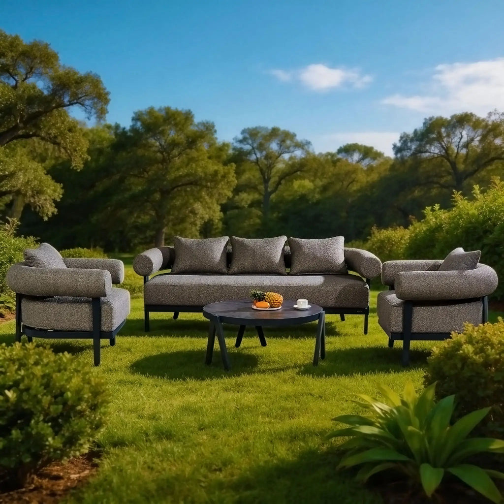 Numa - Style Malba 5 - Seat Sofa Set with Coffee Table (PJC - Malba - 5S - SofaSet+CT - GR - YT) - Direct Wicker