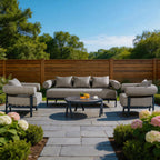 Numa - Style Malba 5 - Seat Sofa Set with Coffee Table (PJC - Malba - 5S - SofaSet+CT - GR - YT) - Direct Wicker