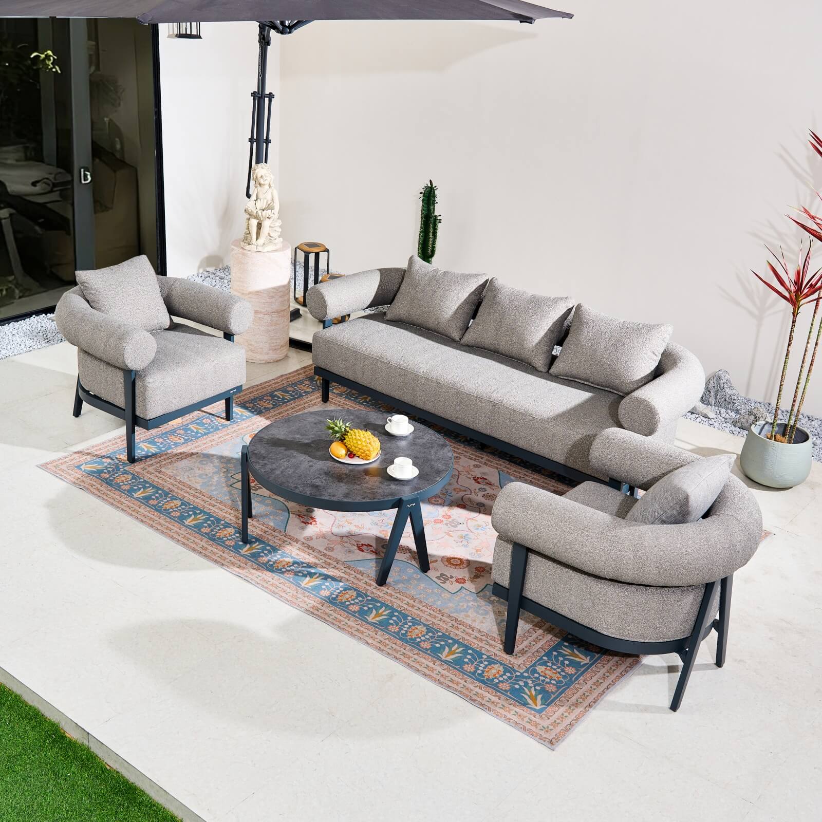 Numa - Style Malba 5 - Seater Sofa Set with Coffee Table (PJC - Malba - 5S - SofaSet+CT - GR - YT) - Direct Wicker