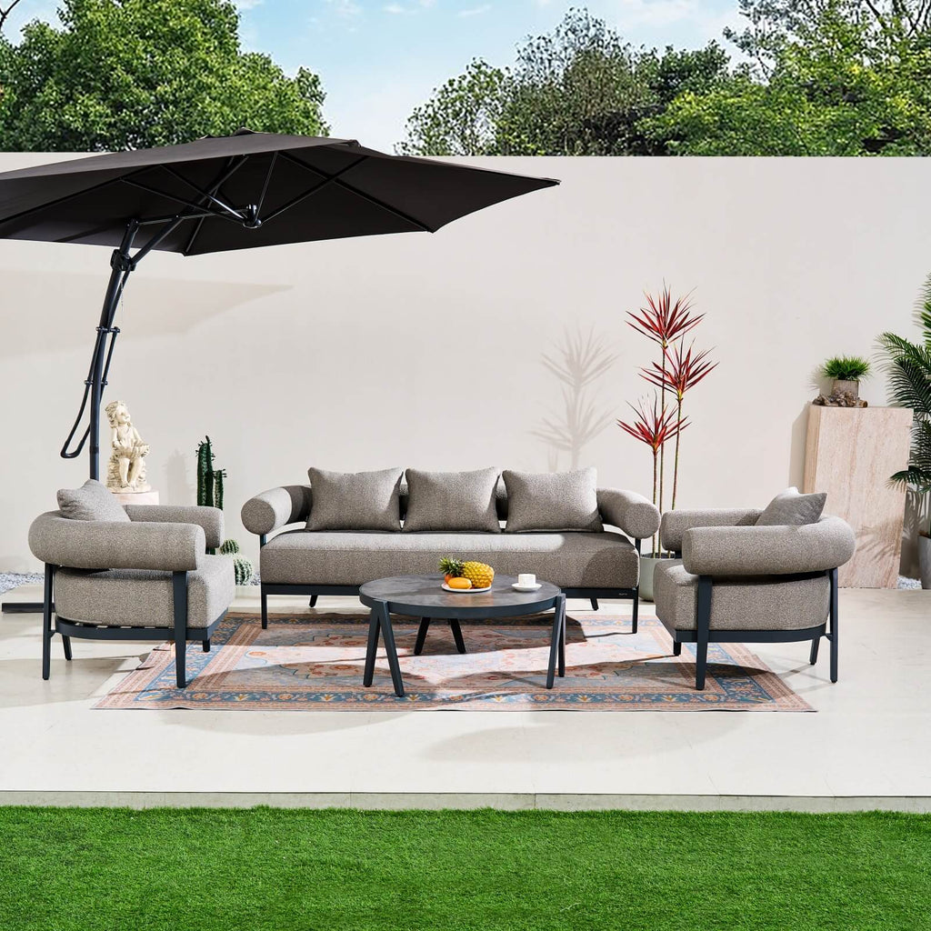 Numa - Style Malba 5 - Seater Sofa Set with Coffee Table (PJC - Malba - 5S - SofaSet+CT - GR - YT) - Direct Wicker