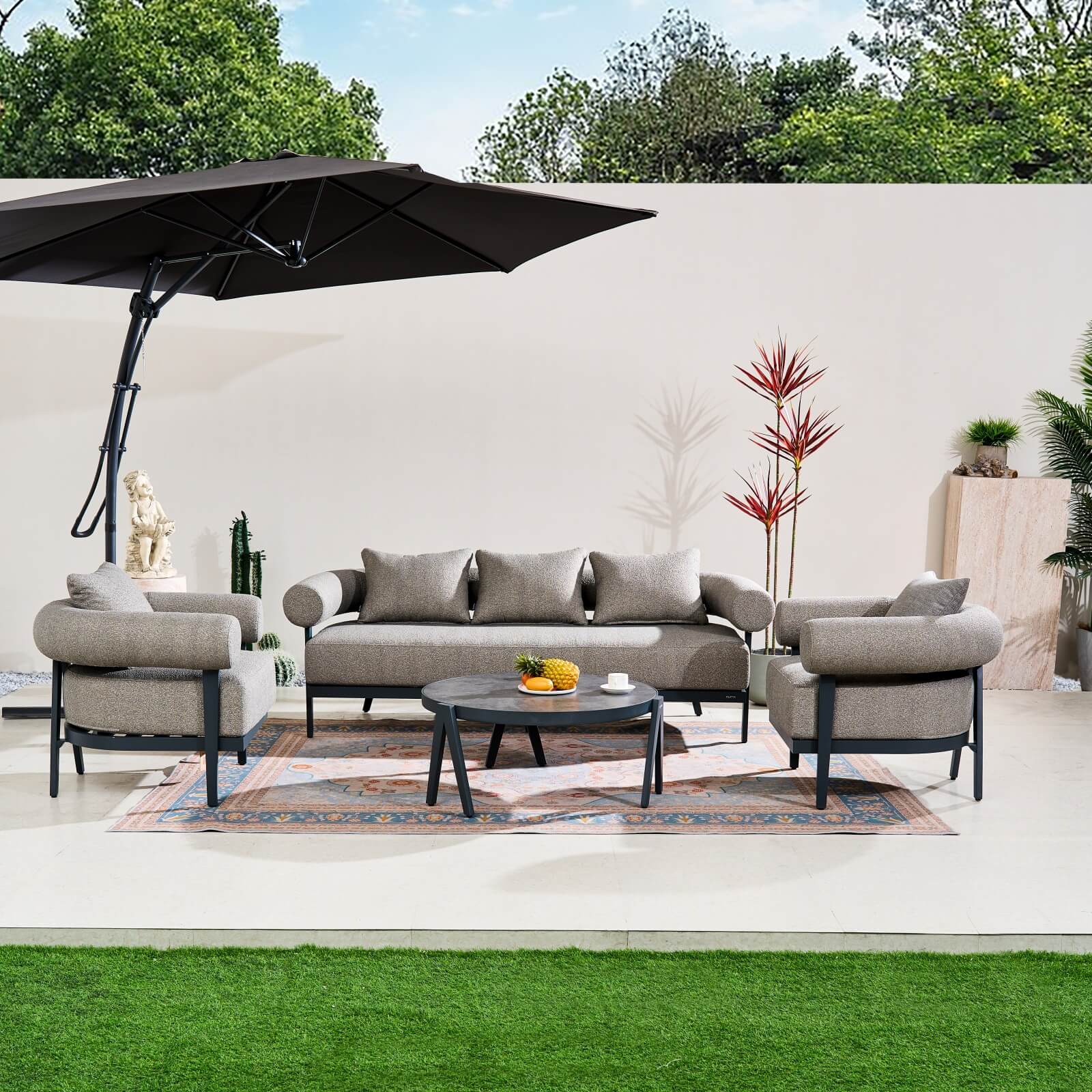 Numa - Style Malba 5 - Seater Sofa Set with Coffee Table (PJC - Malba - 5S - SofaSet+CT - GR - YT) - Direct Wicker