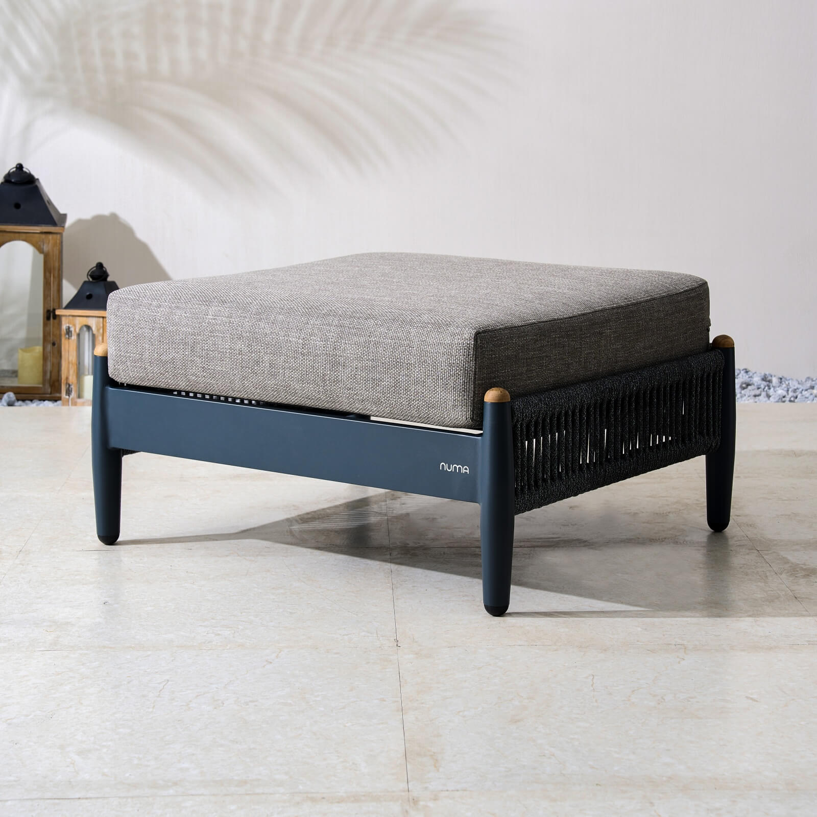 Numa - Style Nord Footstool (PJS - Nord - A1 - FS - GR1 - MY) - Direct Wicker