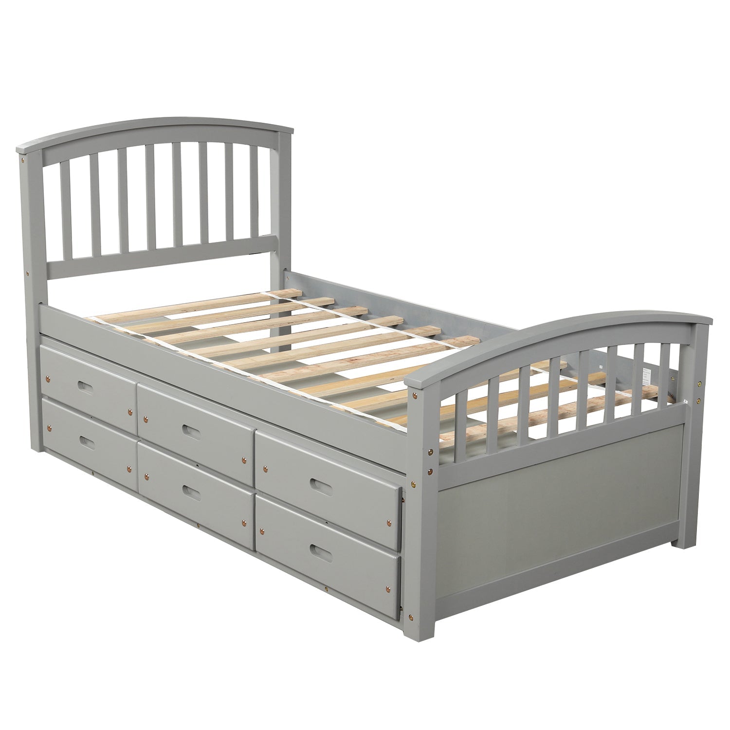 Orisfur Twin Bed Frame With Drawers, Constructed From Solid Wood (SG000120EAA) - Direct Wicker
