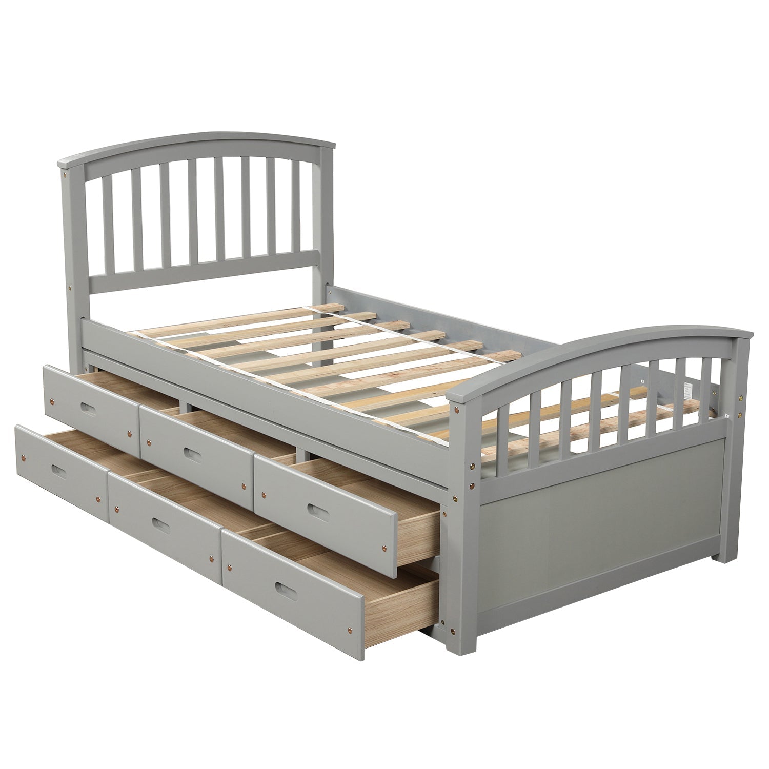 Orisfur Twin Bed Frame With Drawers, Constructed From Solid Wood (SG000120EAA) - Direct Wicker