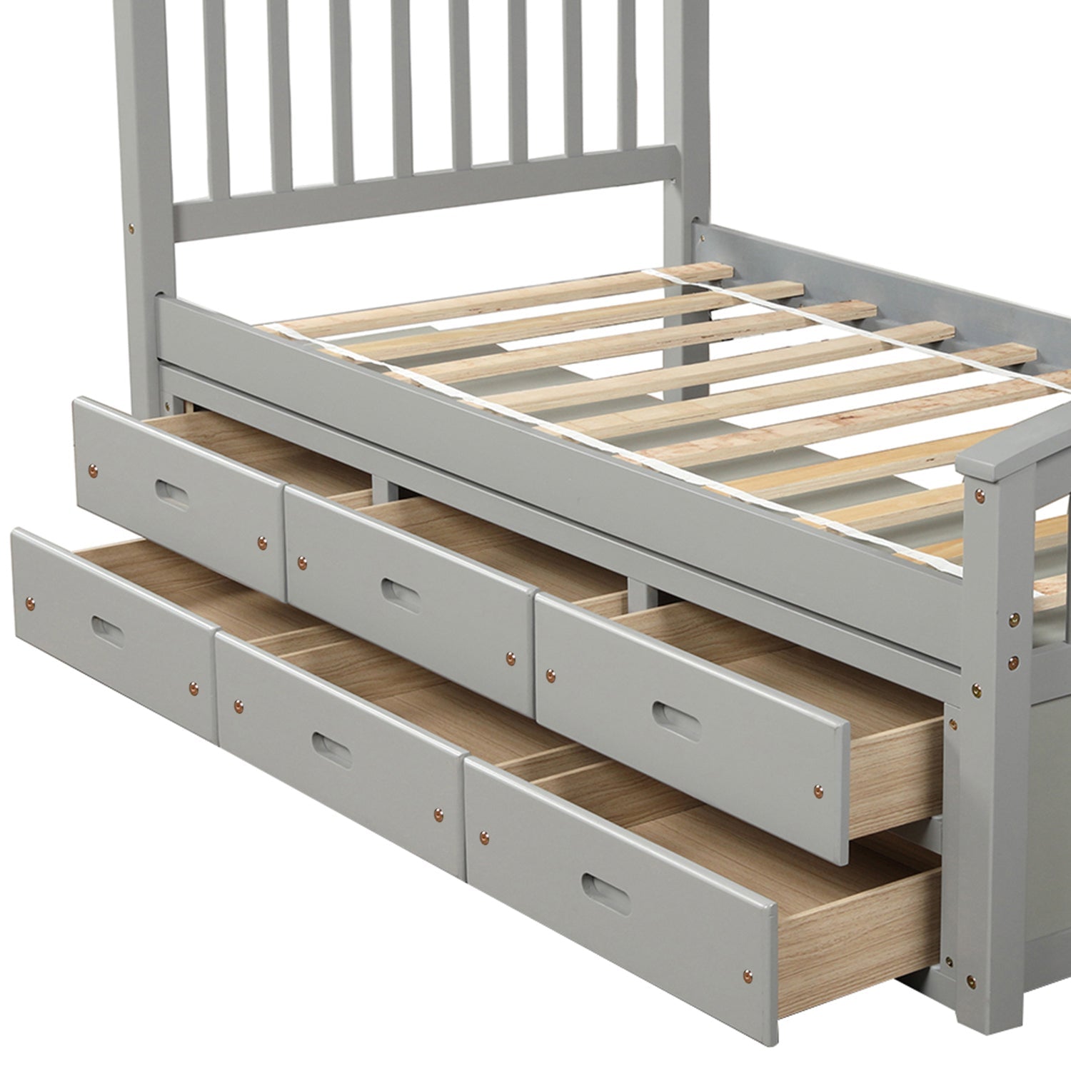 Orisfur Twin Bed Frame With Drawers, Constructed From Solid Wood (SG000120EAA) - Direct Wicker
