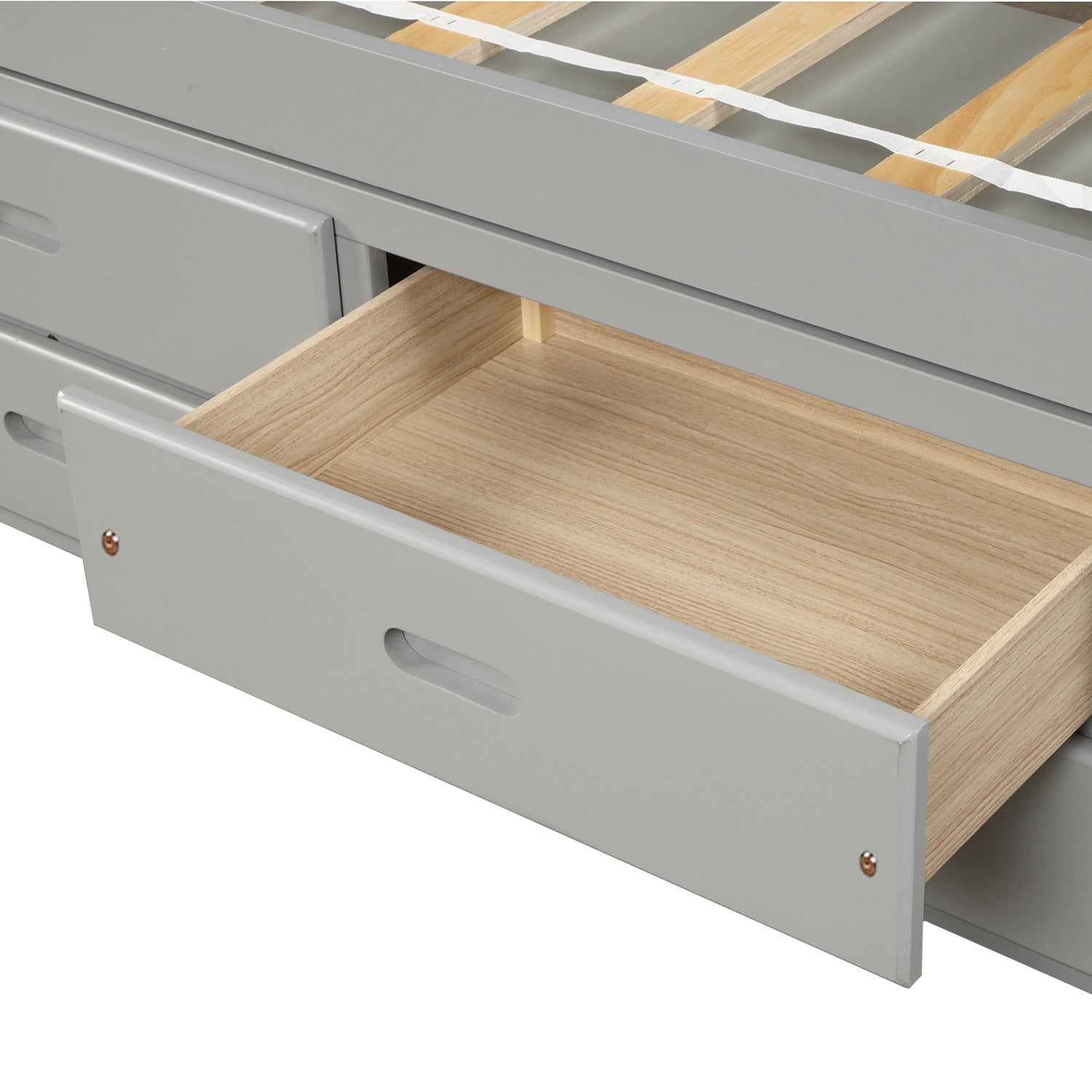 Orisfur Twin Bed Frame With Drawers, Constructed From Solid Wood (SG000120EAA) - Direct Wicker