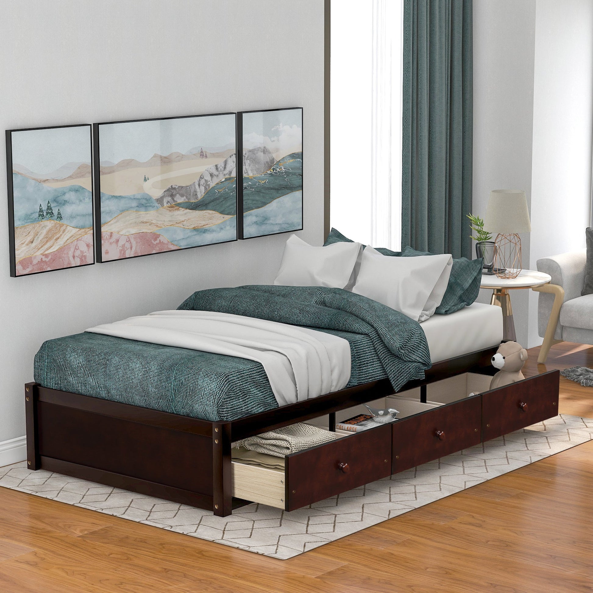 Orisfur. Twin Size Platform Storage Bed with 3 Drawers (WF193634AAD) - Direct Wicker