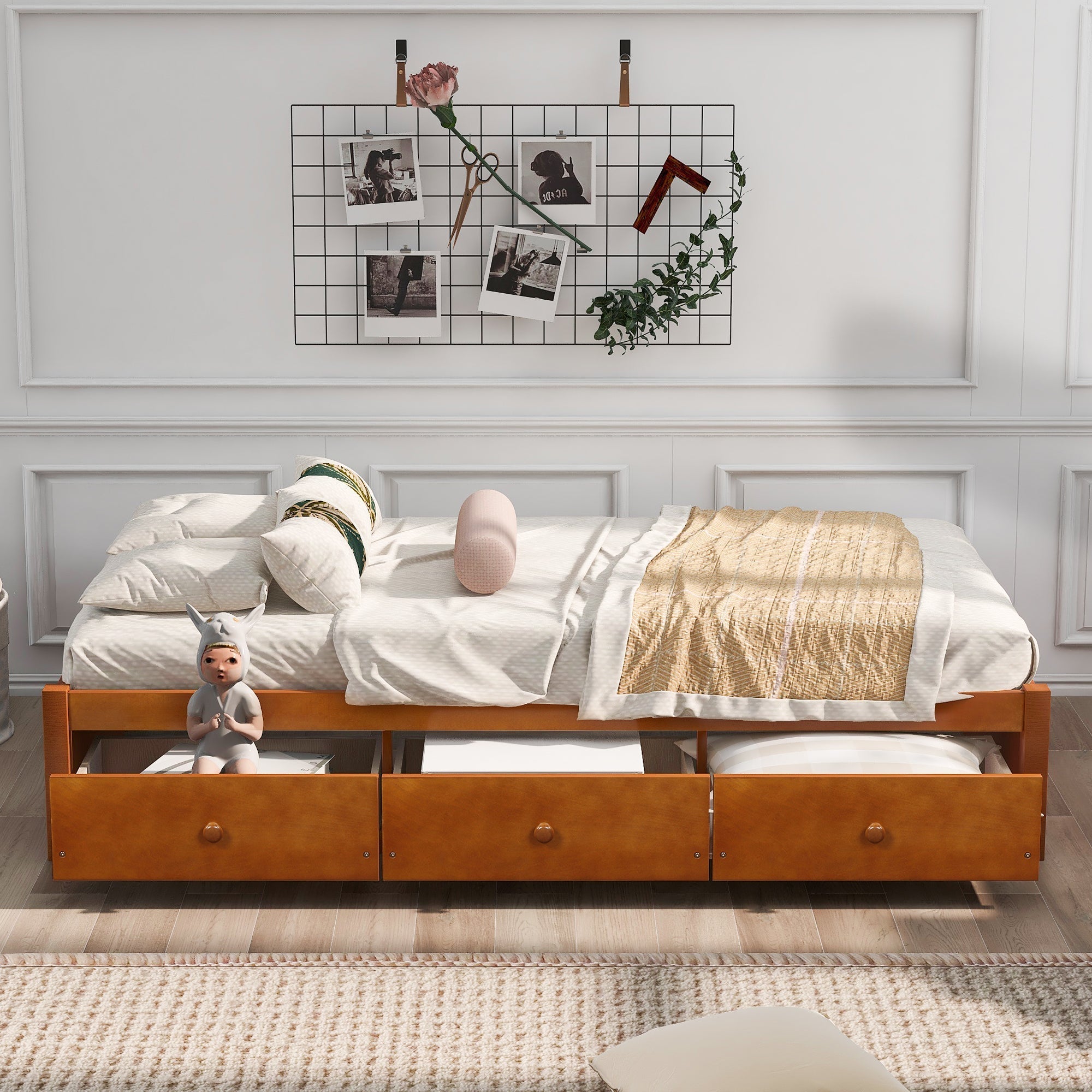 Orisfur. Twin Size Platform Storage Bed with 3 Drawers (WF193634AAL) - Direct Wicker