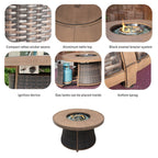 Outdoor 42" Round Gas Fire Pit Table – Aluminum Frame & Rattan Base (G3R521E) - Direct Wicker