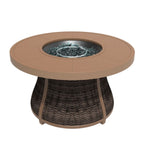 Outdoor 42" Round Gas Fire Pit Table – Aluminum Frame & Rattan Base (G3R521E) - Direct Wicker