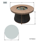 Outdoor 42" Round Gas Fire Pit Table – Aluminum Frame & Rattan Base (G3R521E) - Direct Wicker