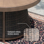 Outdoor 42" Round Gas Fire Pit Table – Aluminum Frame & Rattan Base (G3R521E) - Direct Wicker