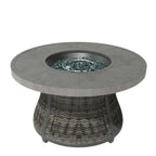 Outdoor 42" Round Gas Fire Pit Table – Aluminum Frame & Rattan Base (G3R521E) - Direct Wicker