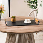 Outdoor Aluminium Serving Tray with Teak Handles - Direct Wicker