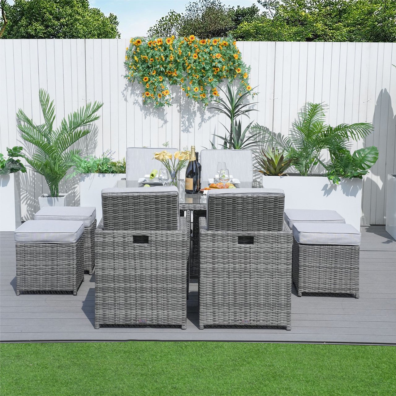 Outdoor Armchairs with Ottomans (PAD - 3233B - C&O) - Direct Wicker