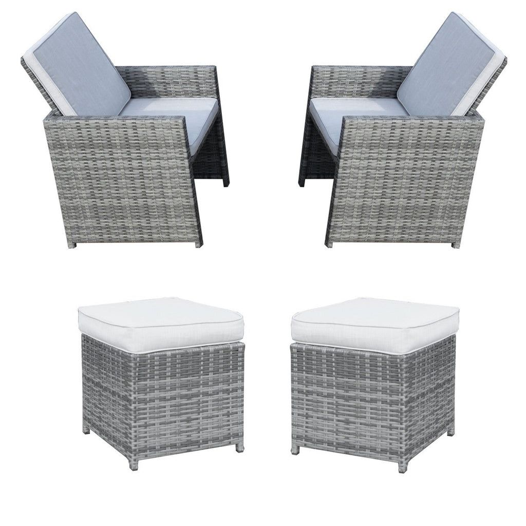 Outdoor Armchairs with Ottomans (PAD - 3233B - C&O) - Direct Wicker