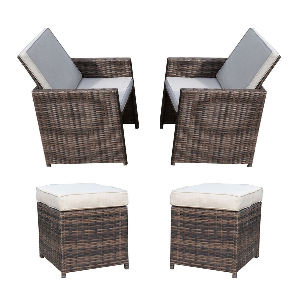 Outdoor Armchairs with Ottomans (PAD - 3233B - C&O) - Direct Wicker