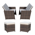 Outdoor Armchairs with Ottomans (PAD - 3233B - C&O) - Direct Wicker
