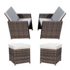 Outdoor Armchairs with Ottomans (PAD - 3233B - C&O) - Direct Wicker