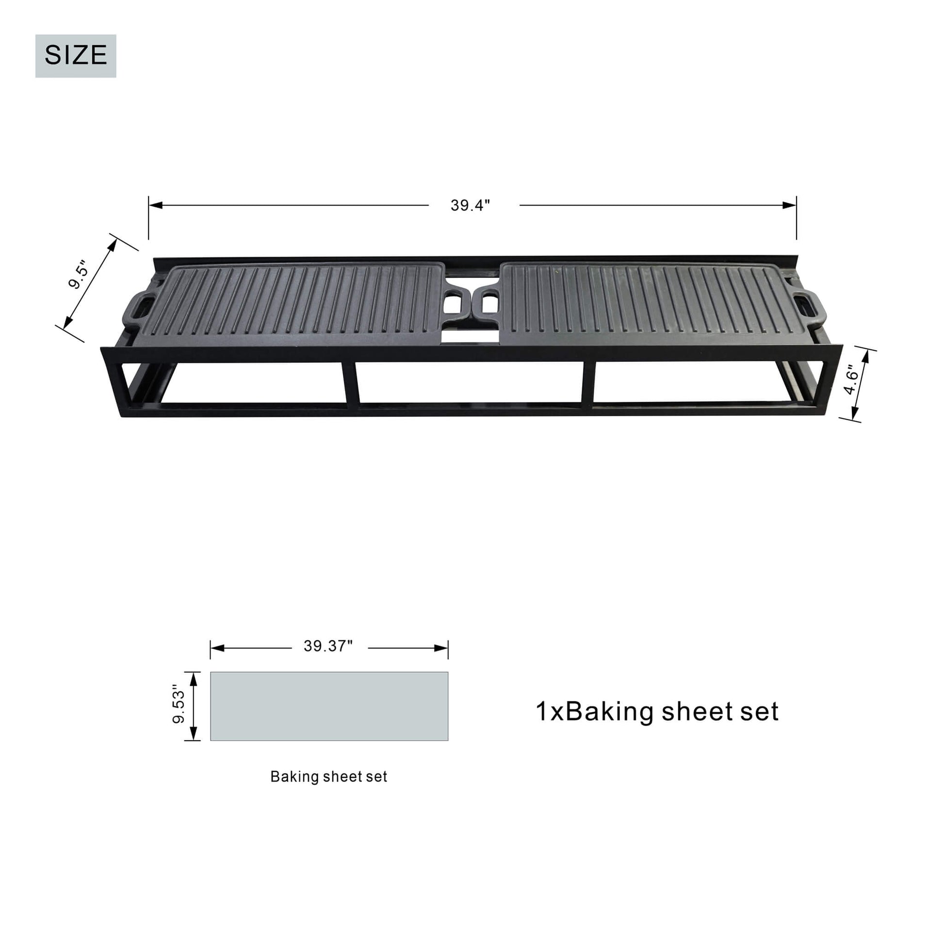Outdoor BBQ Grill Shelf Set - Includes Grill Rack and 2 Pans for PAG - 1106 Firepit Tables (PAB - 001) - Direct Wicker