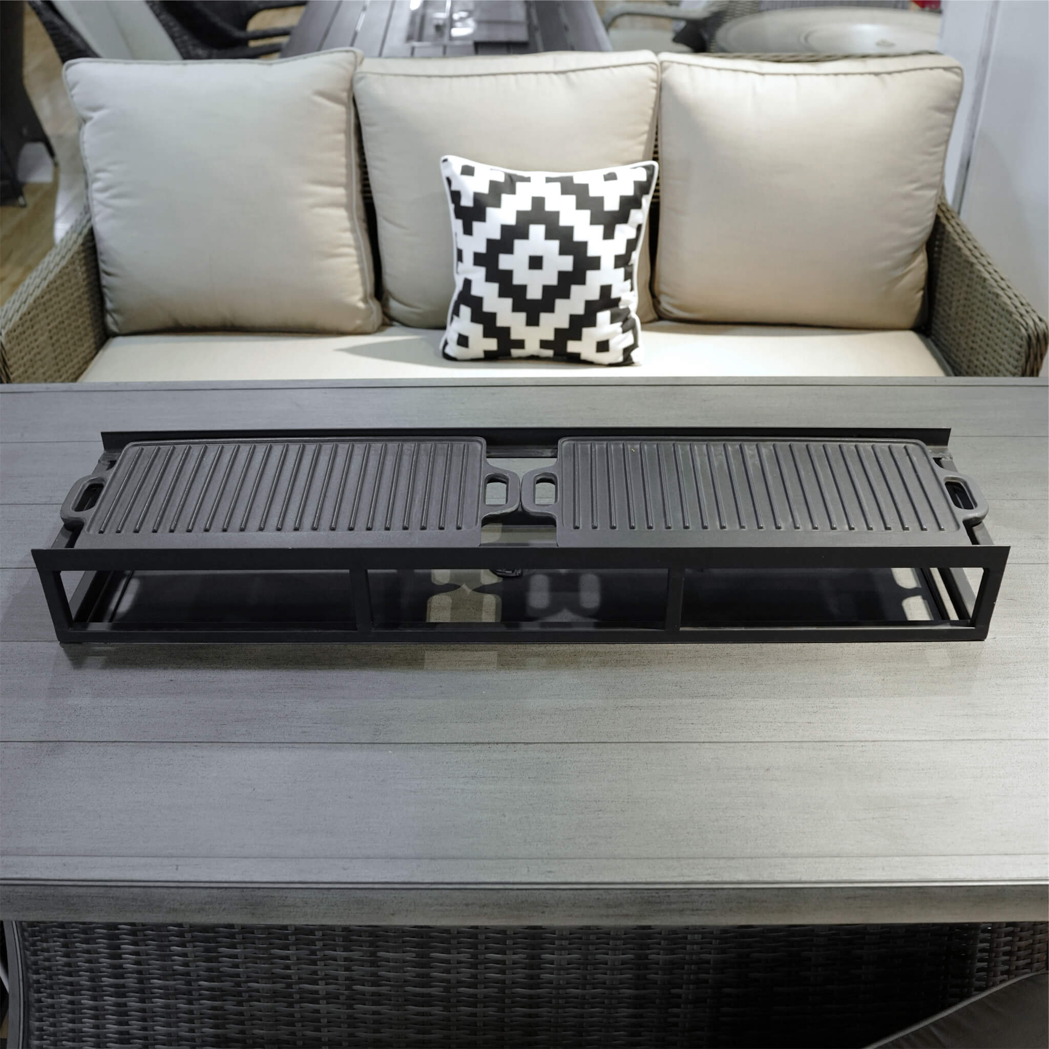 Outdoor BBQ Grill Shelf Set - Includes Grill Rack and 2 Pans for PAG - 1106 Firepit Tables (PAB - 001) - Direct Wicker