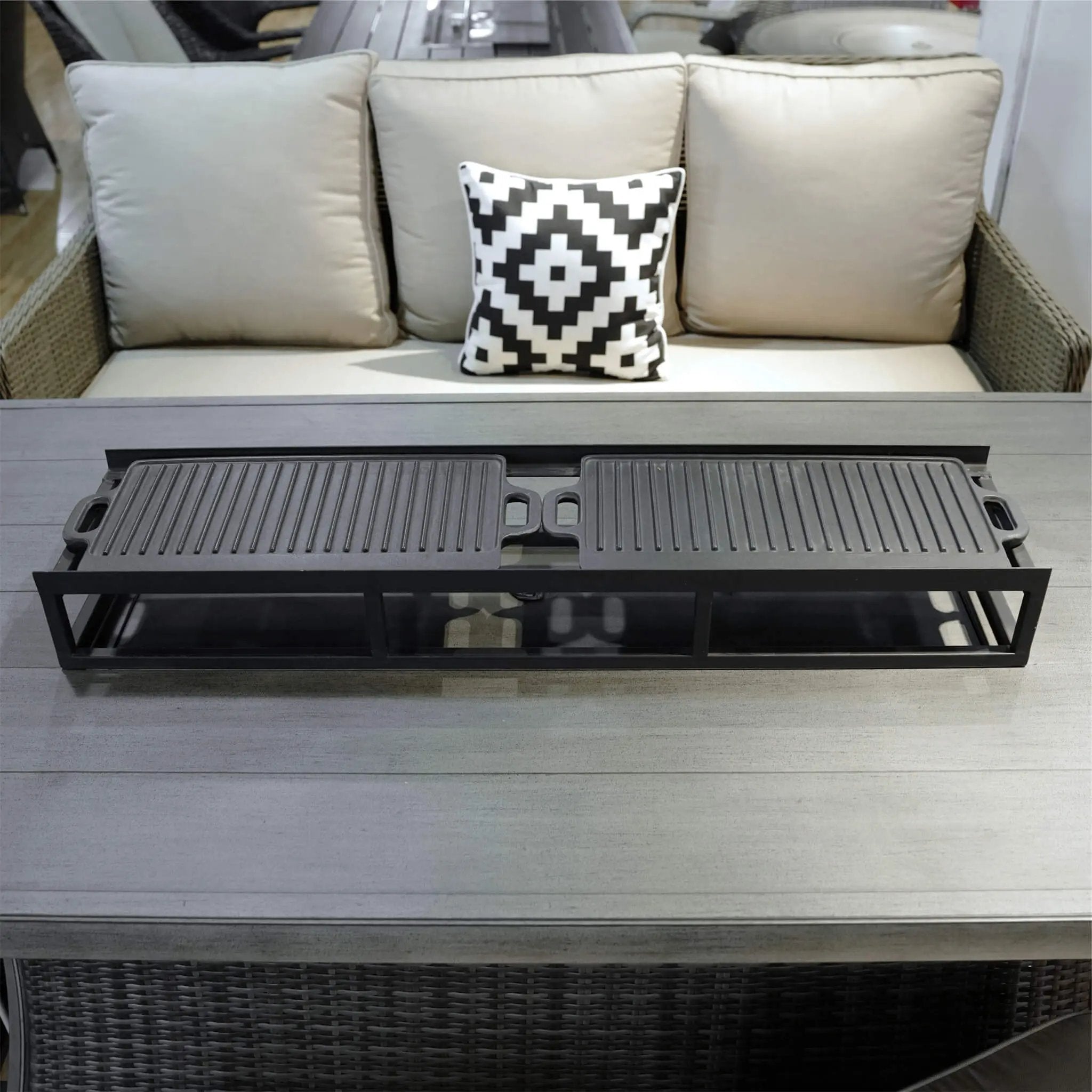 Outdoor BBQ Grill Shelf Set - Includes Grill Rack and 2 Pans for PAG - 1106 Firepit Tables (PAB - 001) - Direct Wicker
