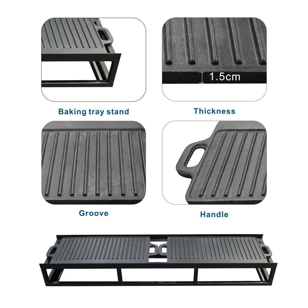 Outdoor BBQ Grill Shelf Set - Includes Grill Rack and 2 Pans for PAG - 1106 Firepit Tables (PAB - 001) - Direct Wicker