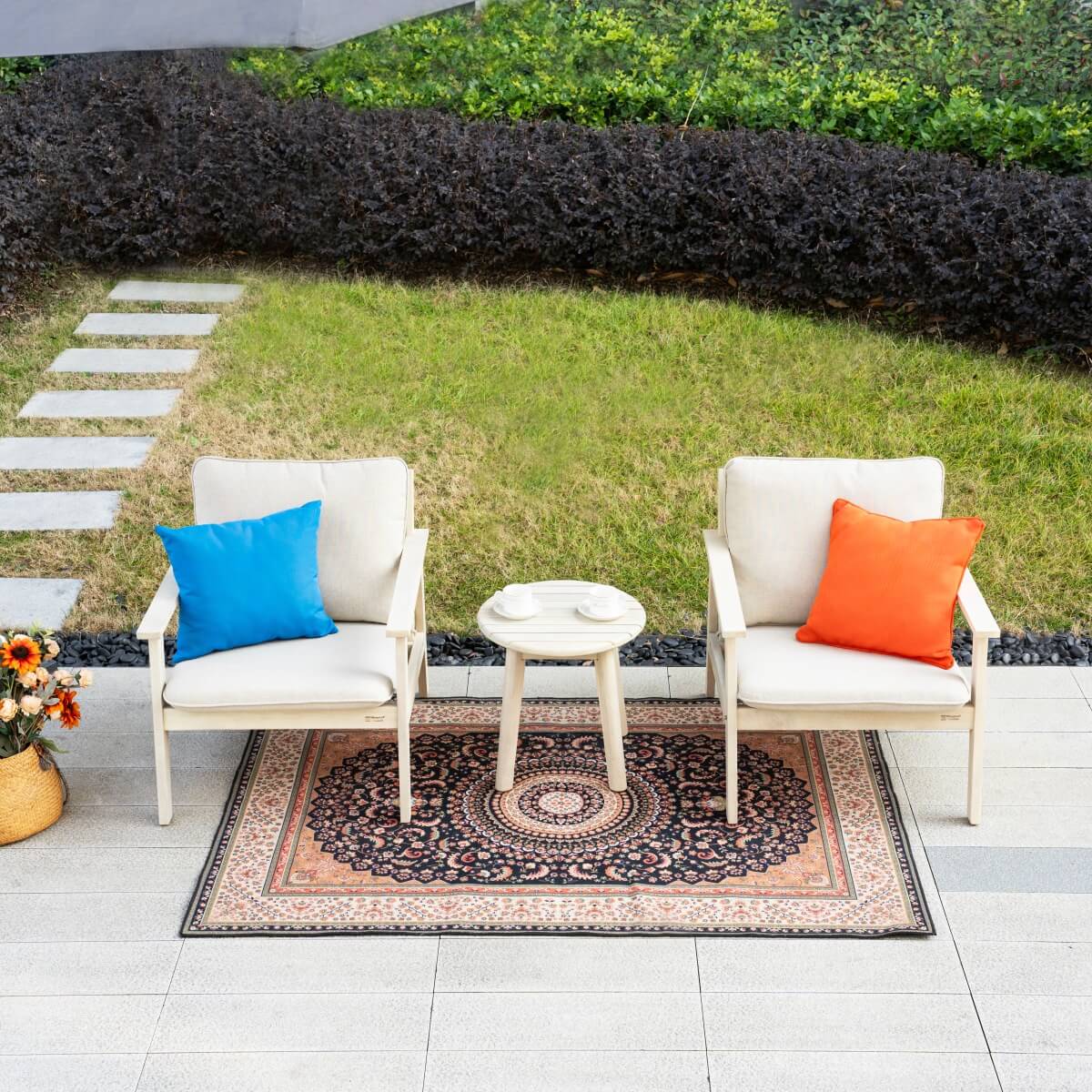 Outdoor Bistro Set – Compact Garden Table and Chairs for Patio, Balcony or Small Space - Direct Wicker