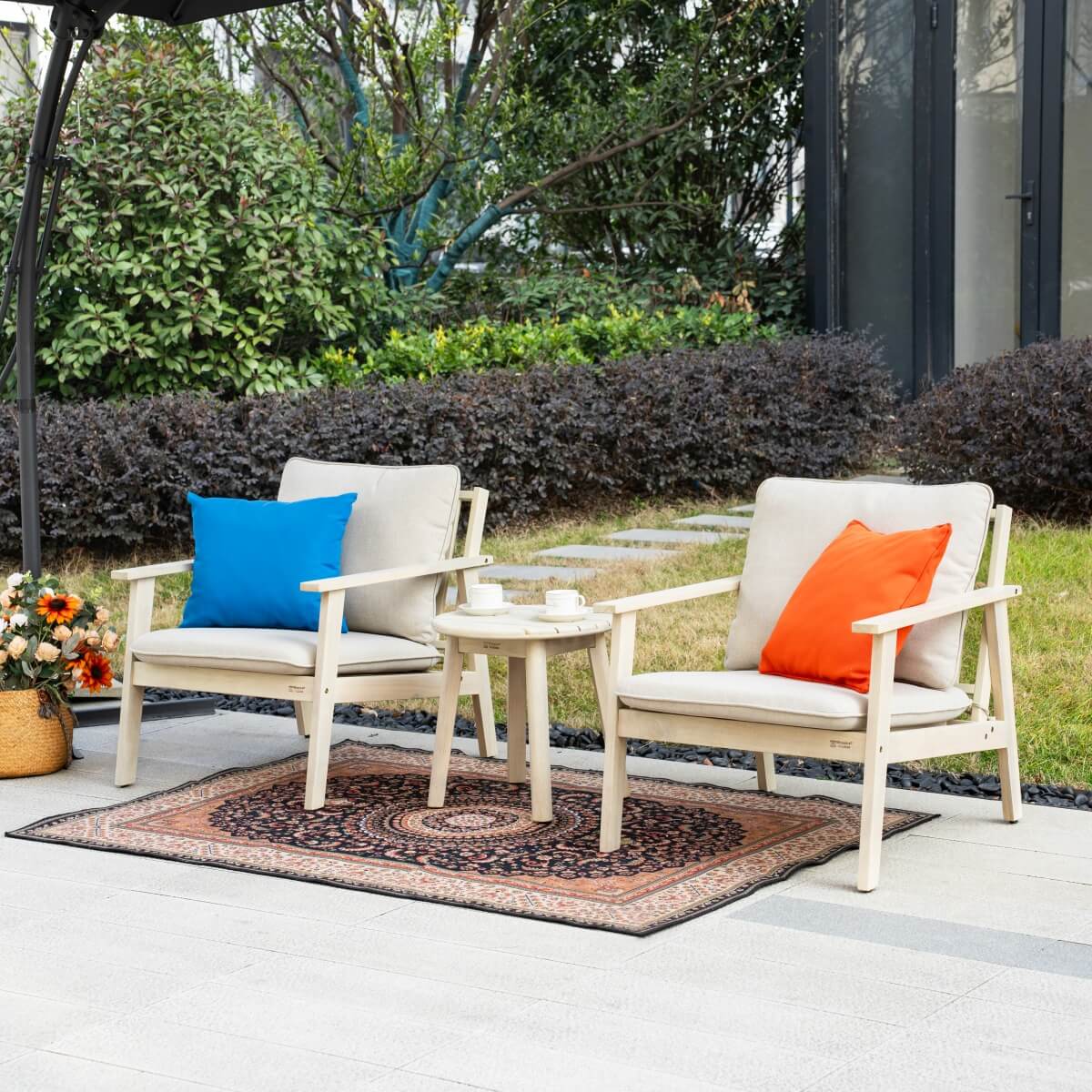 Outdoor Bistro Set – Compact Garden Table and Chairs for Patio, Balcony or Small Space - Direct Wicker