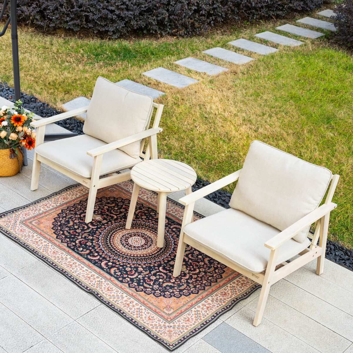 Outdoor Bistro Set – Compact Garden Table and Chairs for Patio, Balcony or Small Space - Direct Wicker