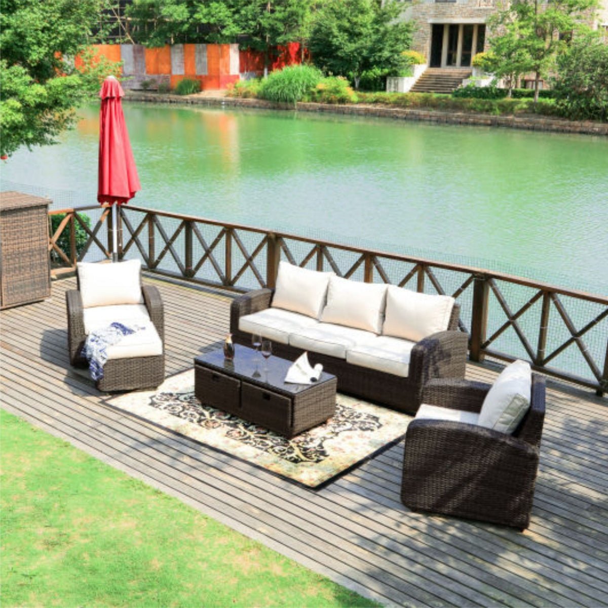 Outdoor Conversation 5-Seater Sofa Set (PAS-1515) - Direct Wicker