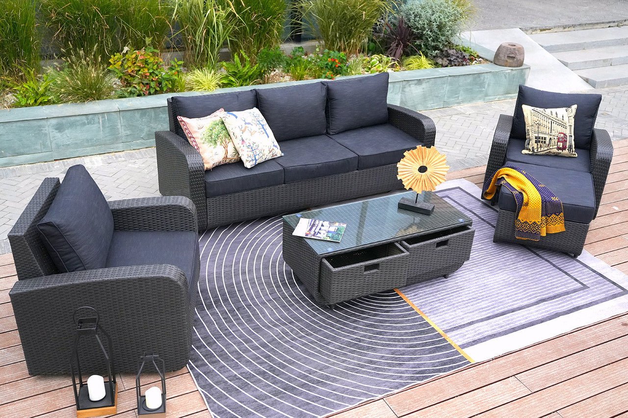 Outdoor Conversation 5 - Seater Sofa Set (PAS - 1515) - Direct Wicker