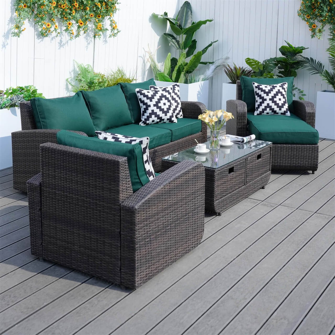 Outdoor Conversation 5 - Seater Sofa Set (PAS - 1515) - Direct Wicker