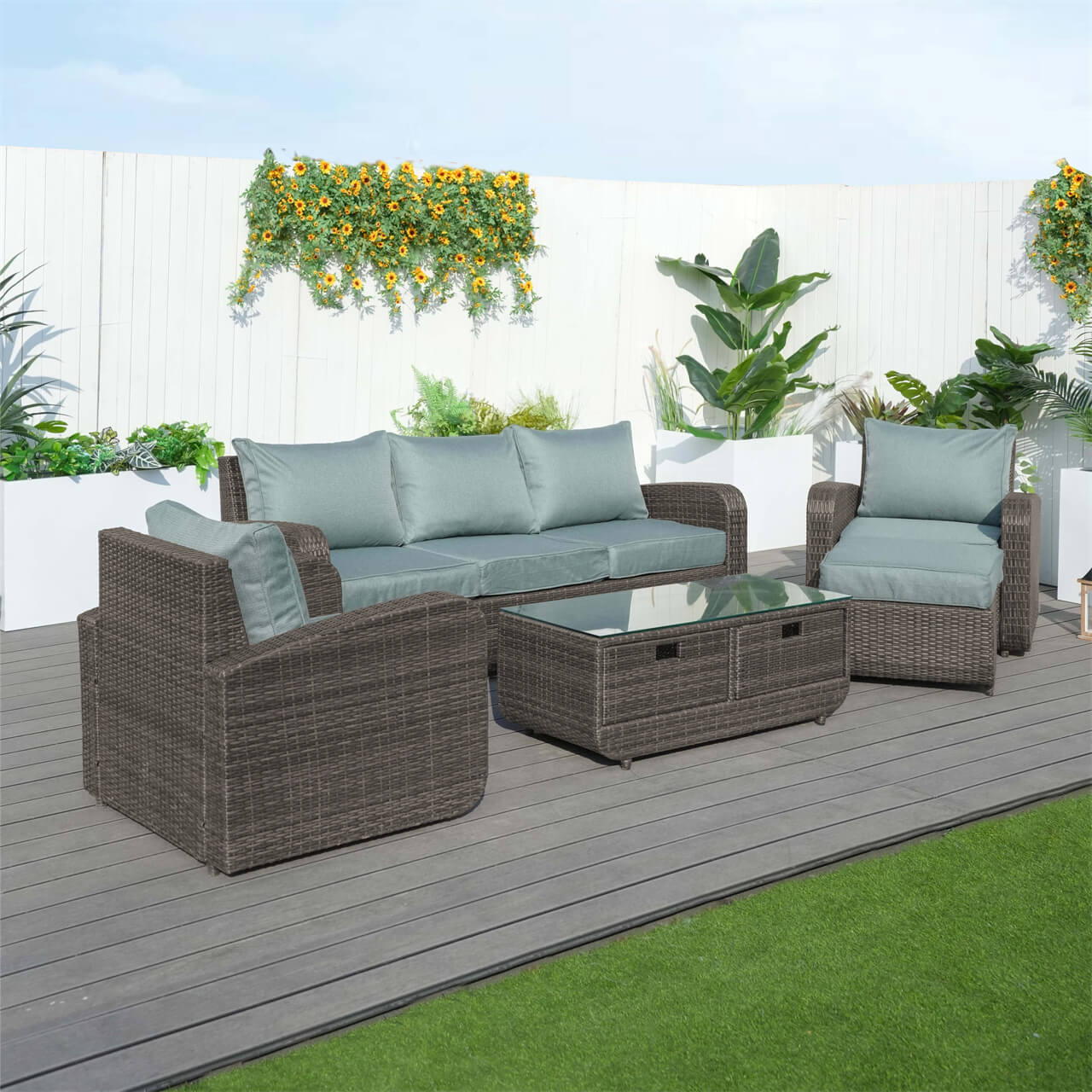 Outdoor Conversation 5 - Seater Sofa Set (PAS - 1515) - Direct Wicker