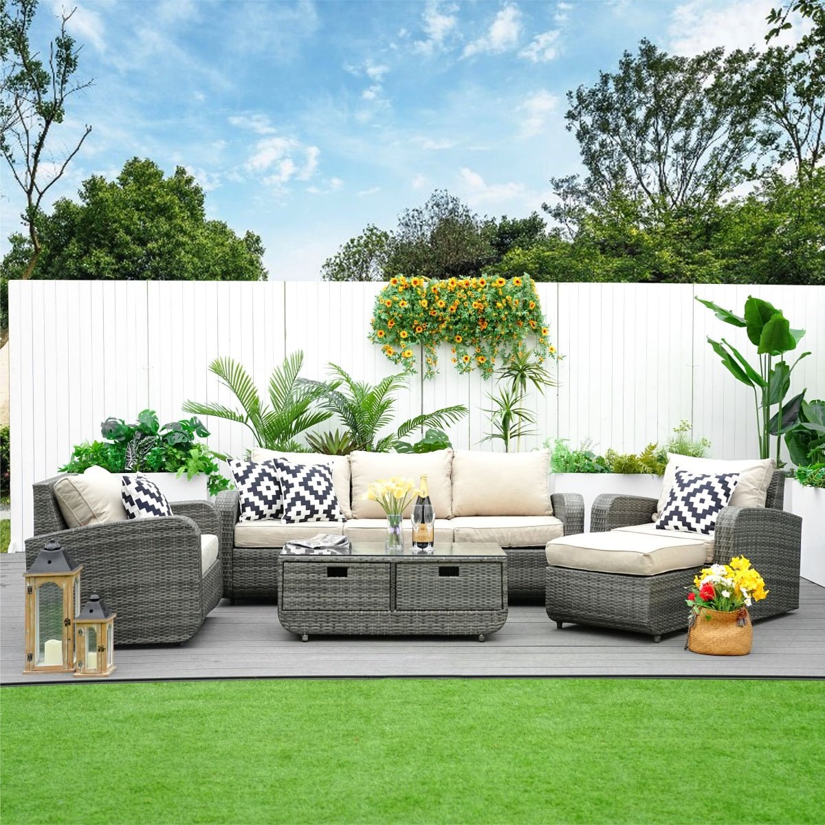 Outdoor Conversation 5-Seater Sofa Set (PAS-1515) - Direct Wicker