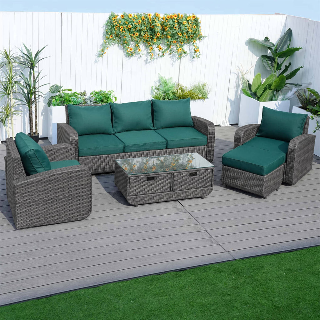 Outdoor Conversation 5 - Seater Sofa Set (PAS - 1515) - Direct Wicker