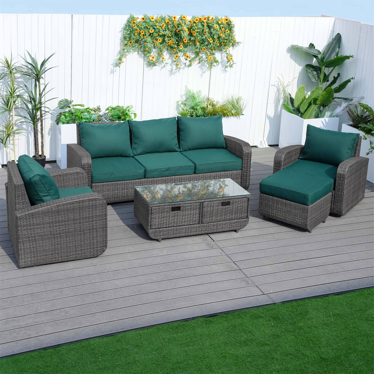Outdoor Conversation 5 - Seater Sofa Set (PAS - 1515) - Direct Wicker